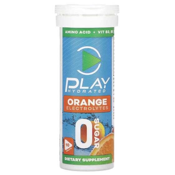 Электролиты в виде таблеток Play Hydrated, апельсин, 10 штук