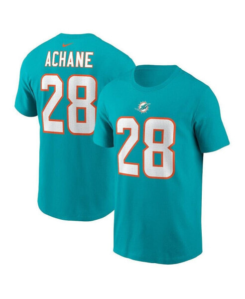 Men's De’Von Achane Aqua Miami Dolphins Player Name and Number T-shirt