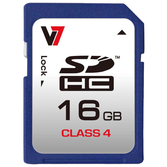 V7 SDHC Memory Card 16GB Class 4 - 16 GB - SDHC - Class 4 - 10 MB/s - 4 MB/s - Multicolour