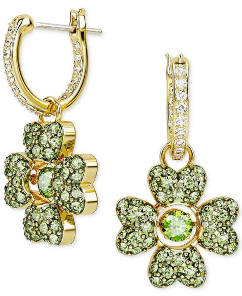 Серьги Swarovski Gold-Tone Clover Charm Hoop