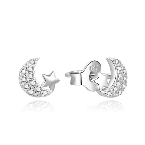 Impressive silver earrings with zircons AGUP765L