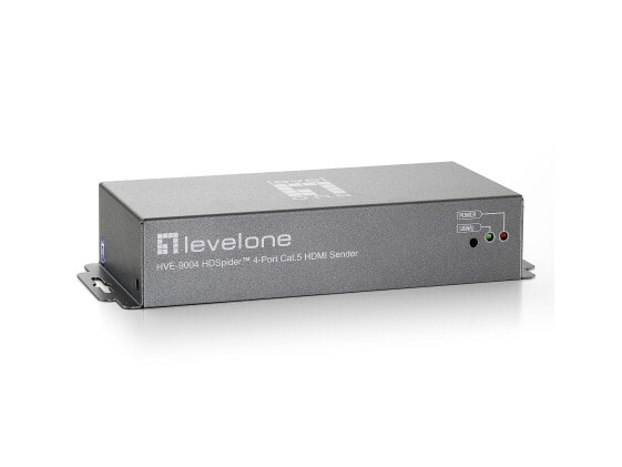 LevelOne HDSpider™ 4-Port HDMI over Cat.5 Transmitter - 1920 x 1080 pixels - AV transmitter - 60 m - Gray - HDCP
