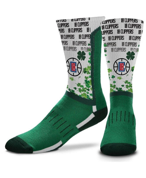 Men's LA Clippers Four Leaf St. Patrick's Day V-Curve Crew Socks