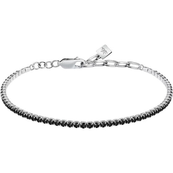 Stylish silver bracelet with zircons Tennis SATT14