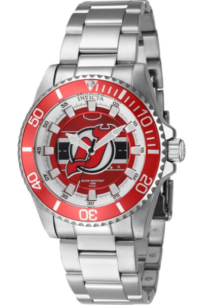 Invicta NHL New Jersey Devils Quartz Red Dial Ladies Watch 42221