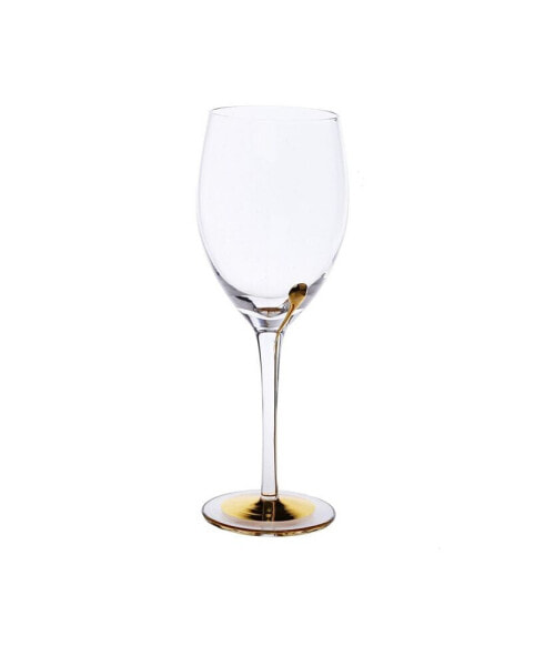 Set of 6 Water Glasses with Gold Tone Reflection