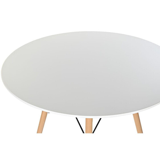 Обеденный стол DKD Home Decor Натуральный Чёрный Белый Берёза 90 х 90 х 74 см