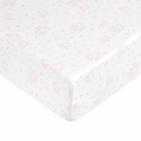 Fitted sheet Peppa Pig White Pink