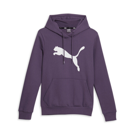 Puma Essentials Cat Logo Pullover Hoodie Womens Purple Casual Outerwear 6809806