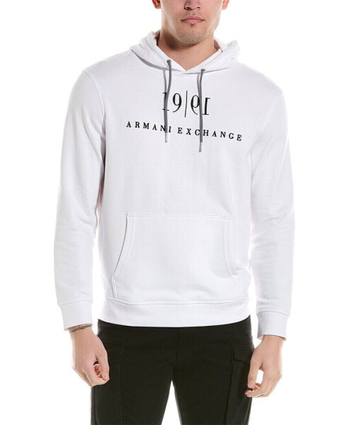 Armani Exchange Embroidered Hoodie Men's White S