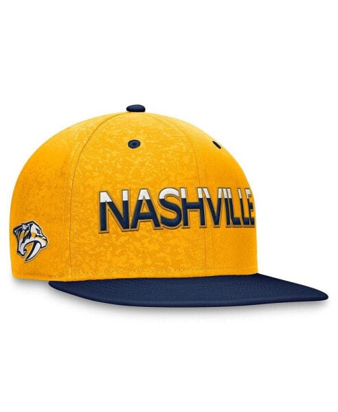 Men's Navy, Gold Nashville Predators Authentic Pro Rink Two-Tone Snapback Hat