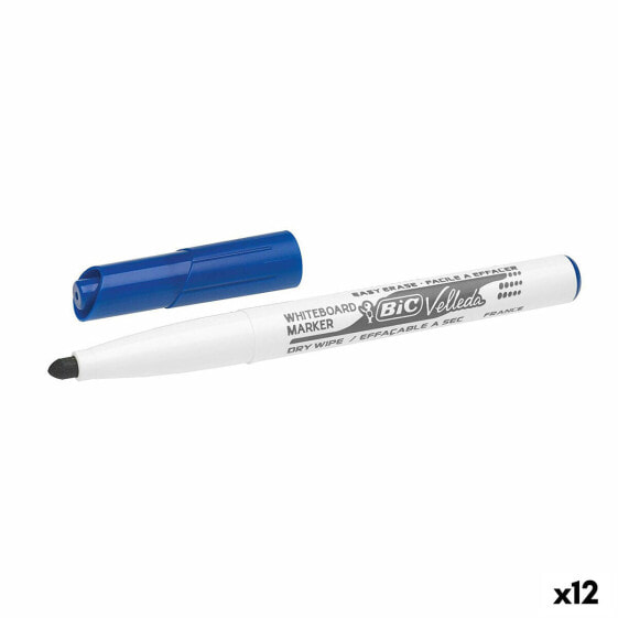 Маркер для белой доски Bic Velleda 1741 Синий Белый (12 штук)