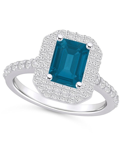 Кольцо Macy's London Topaz Diamond Halo.