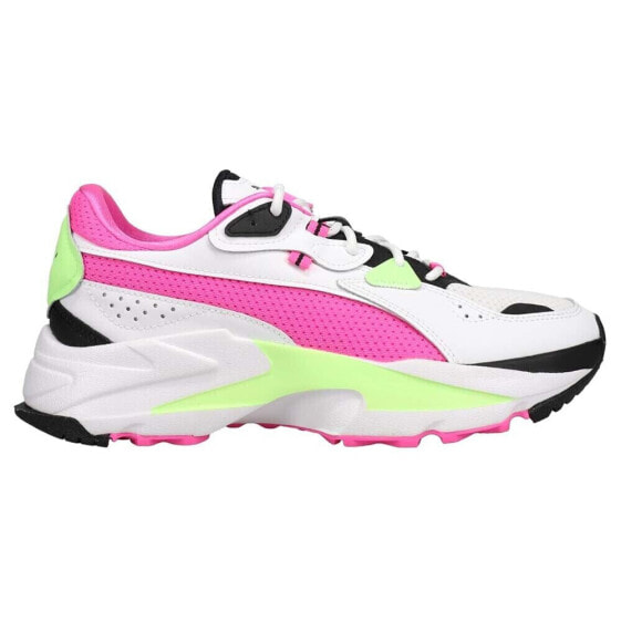 Puma Orkid Neon Lace Up Womens Pink, White Sneakers Casual Shoes 38540001