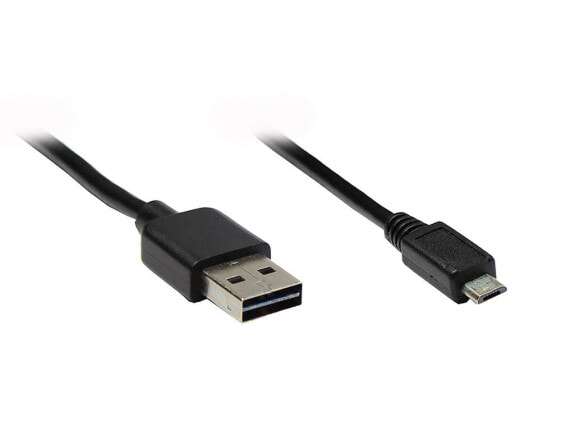 Good Connections USB 2.0 A/micro B, 5m, 5 m, USB A, Micro-USB B, USB 2.0, Male/Male, Black