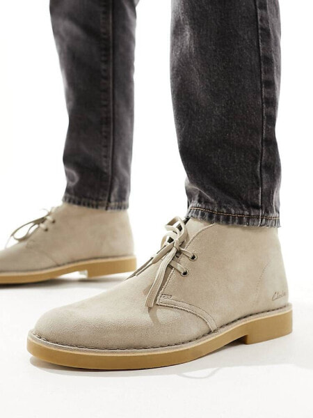 Clarks Desert evo boots in sand suede 