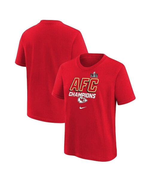 Big Boys Red Kansas City Chiefs 2023 AFC Champions Iconic T-shirt