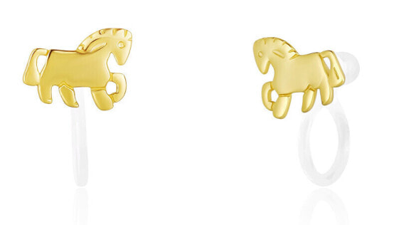 Children´s gold-plated earrings Koníci SVLE1892X75GO00