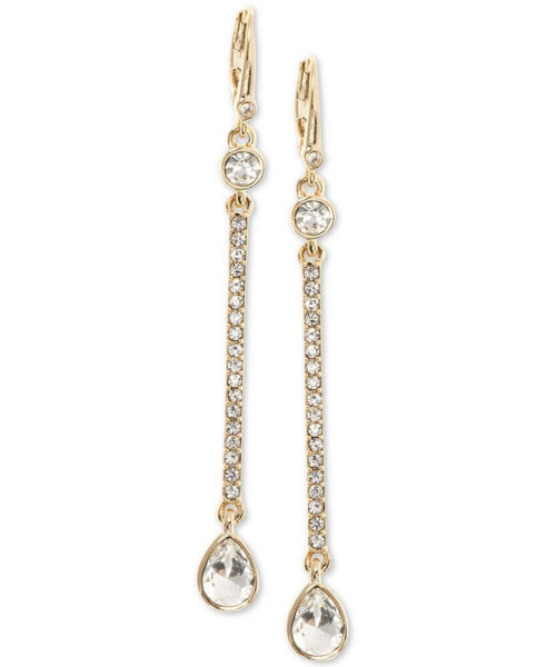 Gold-Tone Crystal Linear Drop Earrings