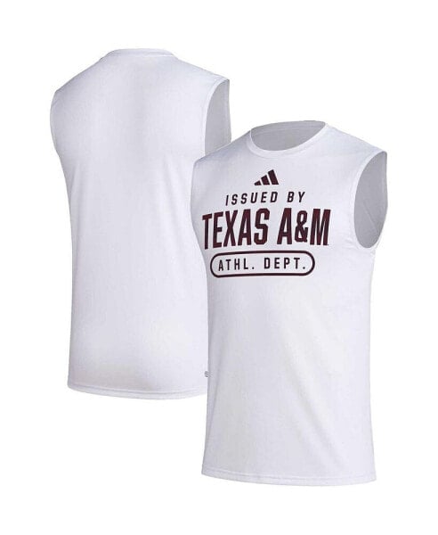 Men's White Texas A&M Aggies Sideline AEROREADY Pregame Tank Top