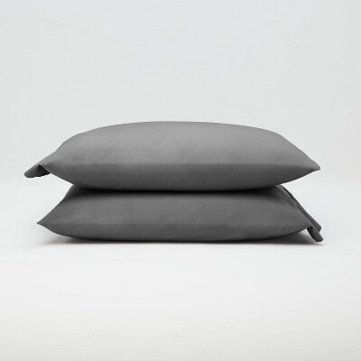 Washed Supima Percale Solid Pillowcase Set - Casaluna