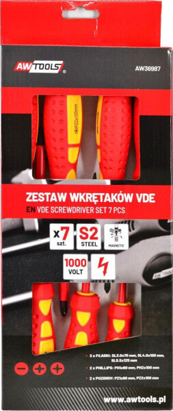 AWTools AWTOOLS ZESTAW WKRĘTAKÓW IZOLOWANYCH VDE S2 / 7szt.