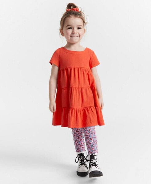 Toddler Girls Tiered Dress with Scrunchie, Created for Macy's