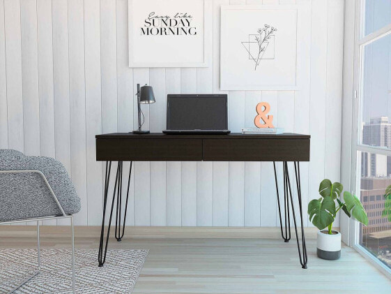 Oakland Writing Desk with Two Drawers and Hairpin Legs