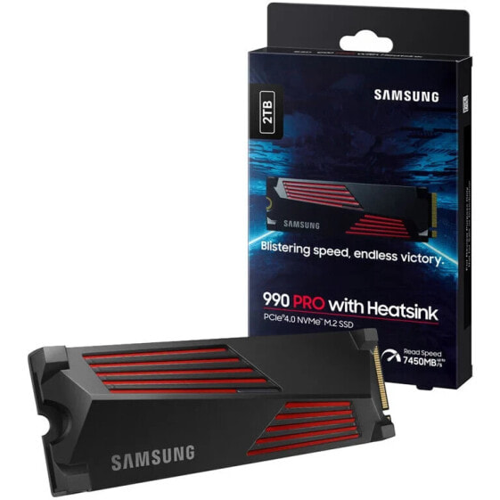 Samsung 990 PRO Series NVMe SSD, PCIe 4.0 M.2 Typ 2280, mit Kühlkörper - 2 TB