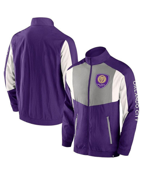 Men's Purple Orlando City SC Net Goal Raglan Full-Zip Track Jacket