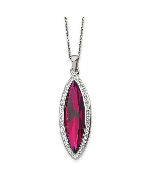 Red Crystal and Preciosa Crystal Pendant Cable Chain Necklace