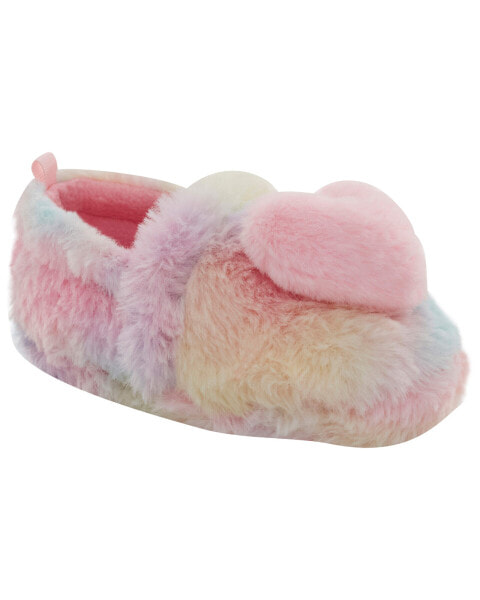Rainbow Heart Faux Fur Loafer Slippers XXXL