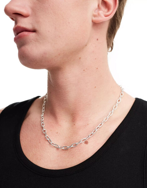 Icon Brand link chain necklace in silver