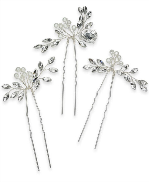 3-Pc. Set Crystal & Imitation Pearl Bead Bobby Pins, Created for Macy's