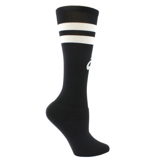 ASICS Old School Striped Knee High Socks Womens Black Athletic ZK1103-9001
