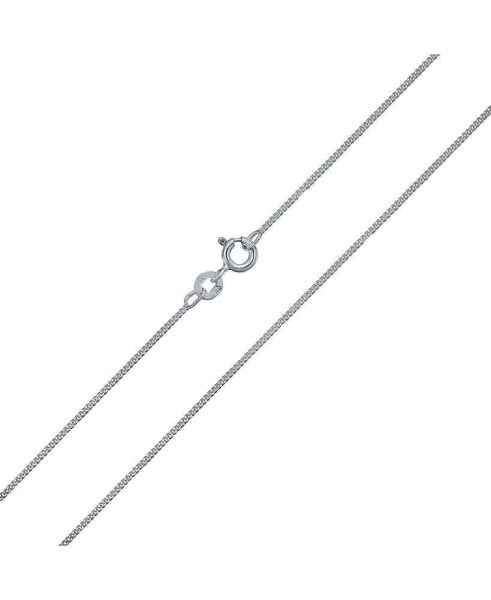 Unisex Thin 2MM Strong Simple Miami Cuban Curb Chain Necklace For Women Men .925 Sterling Silver