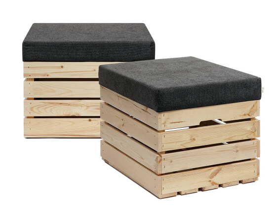 Sitzhocker mit Stauraum NATURE 2er Set