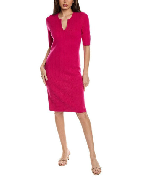 St. John Engineered Sheath Dress Women's Red S