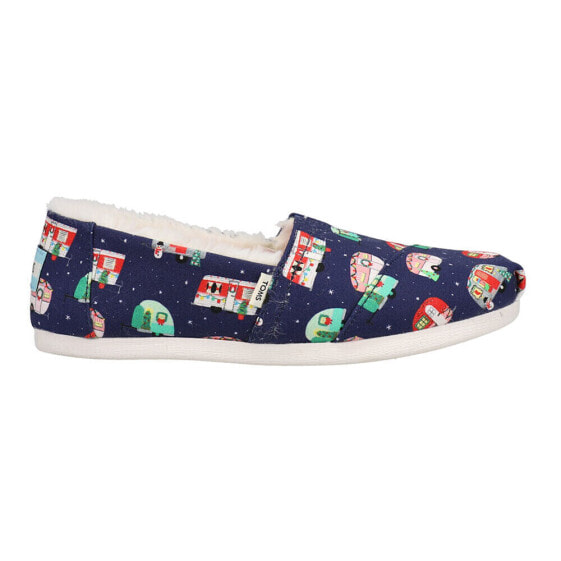 TOMS Alpargata Graphic Cozy Slip On Womens Blue, Multi Flats Casual 10017304T