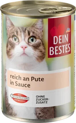 Nassfutter Katze, reich an Pute in Sauce, 415 g