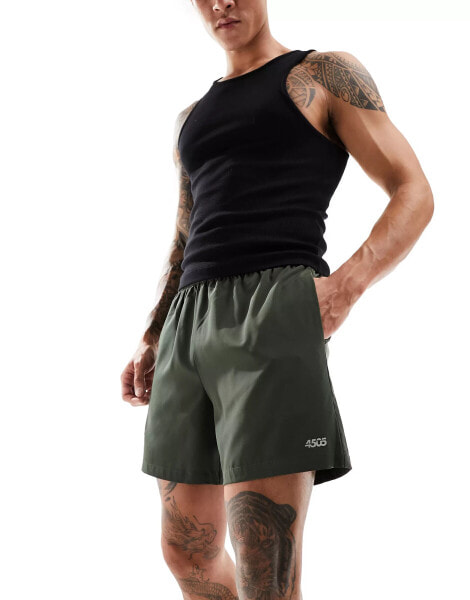 ASOS 4505 Icon 5 inch training shorts with quick dry in khaki