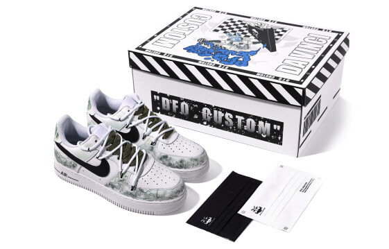 【定制球鞋】 Nike 特殊鞋盒 一举风荷 书法 简约 低帮 板鞋 男款 灰绿 / Кроссовки Nike CW2288-111