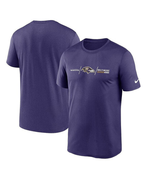 Men's Purple Baltimore Ravens Horizontal Lockup Legend T-shirt