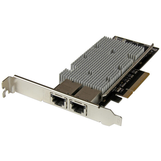 StarTech.com 2-Port PCI Express 10GBase-T Ethernet Network Card - with Intel X540 Chip - Internal - Wired - PCI Express - Ethernet - 20000 Mbit/s - Black - Stainless steel