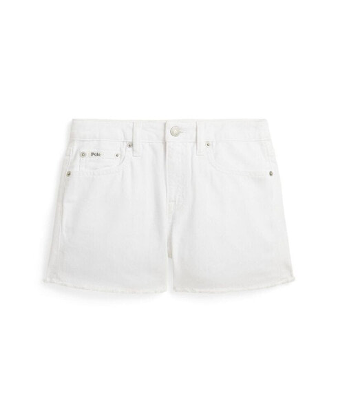 Big Girls Frayed Cotton Denim Shorts