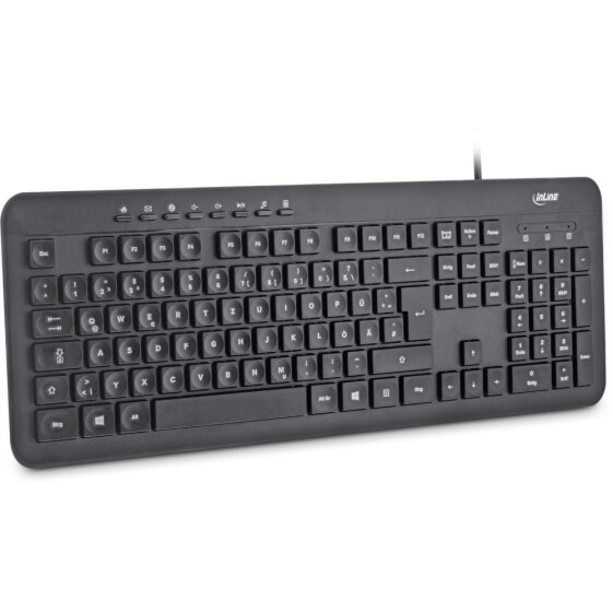 InLine Keyboard with USB cable - German layout - black