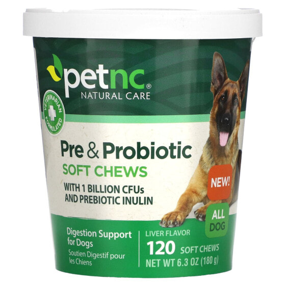 Витамины и добавки petnc NATURAL CARE Pre & Probiotic Soft Chews для собак, печень, 120 мягких конфет, 180 г