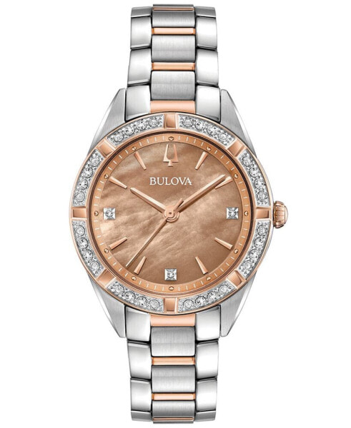 Women's Sutton Diamond (1/10 ct. t.w.) Two-Tone Stainless Steel Bracelet Watch 32.5mm