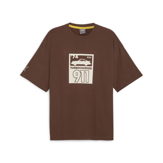 Футболка PUMA PL Statet Graphic Crew Neck Brown