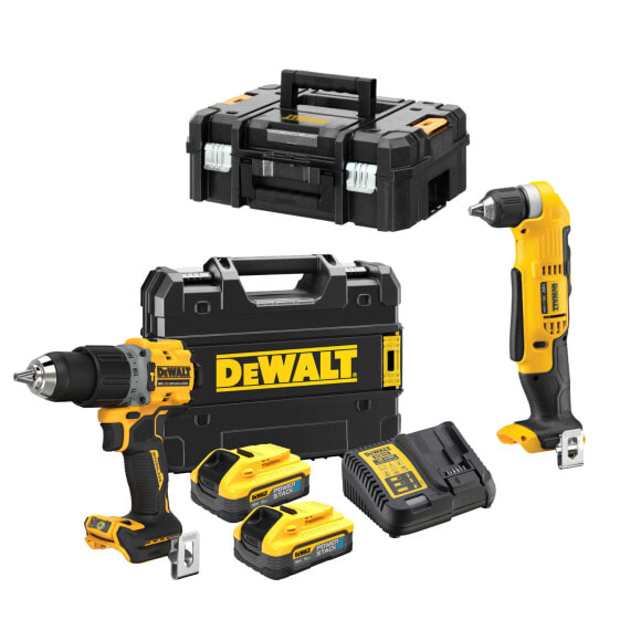 DeWALT Akku-Schlagbohrschrauber DCD805H2T 18V Akku-Winkelbohrmaschine 18V DCD740NT-XJ, 2x 5,0 Powerstack Akkus +Lader